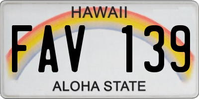HI license plate FAV139