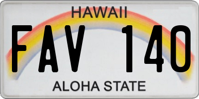 HI license plate FAV140