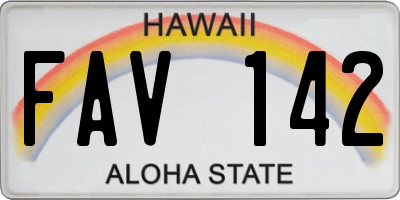 HI license plate FAV142