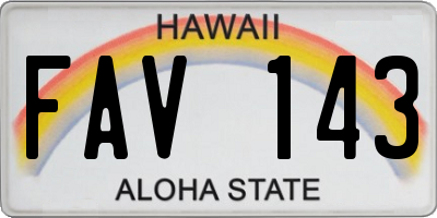 HI license plate FAV143
