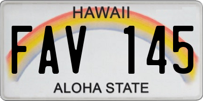 HI license plate FAV145