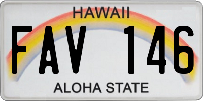 HI license plate FAV146