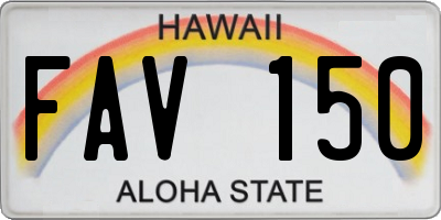 HI license plate FAV150