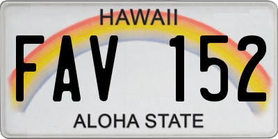 HI license plate FAV152