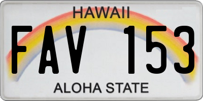 HI license plate FAV153