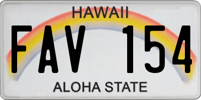 HI license plate FAV154