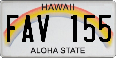 HI license plate FAV155