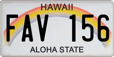 HI license plate FAV156