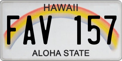 HI license plate FAV157