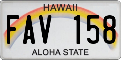 HI license plate FAV158