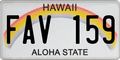 HI license plate FAV159