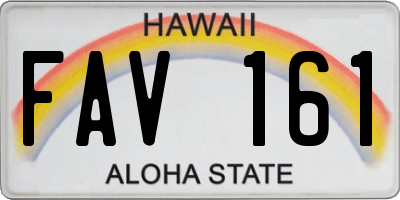 HI license plate FAV161