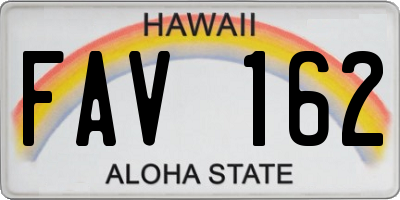 HI license plate FAV162