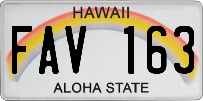 HI license plate FAV163