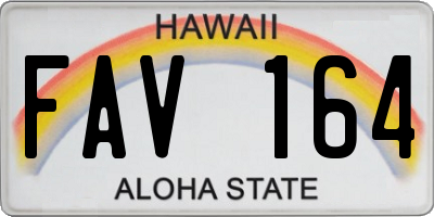 HI license plate FAV164