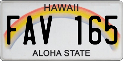 HI license plate FAV165
