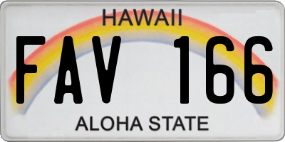 HI license plate FAV166