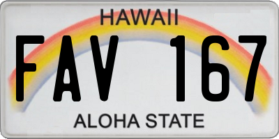 HI license plate FAV167