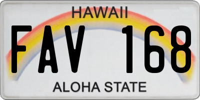 HI license plate FAV168