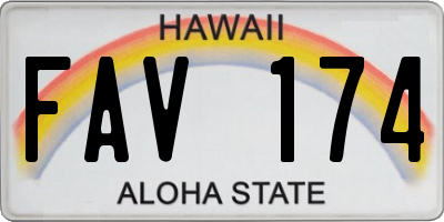 HI license plate FAV174