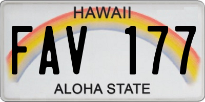 HI license plate FAV177