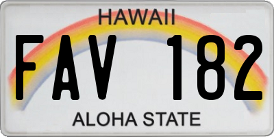 HI license plate FAV182