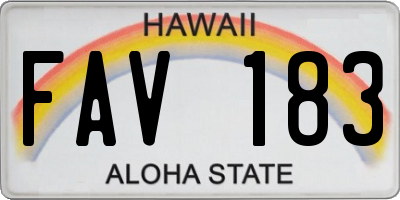 HI license plate FAV183