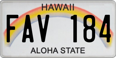 HI license plate FAV184