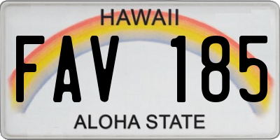 HI license plate FAV185