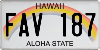 HI license plate FAV187