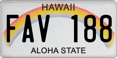 HI license plate FAV188