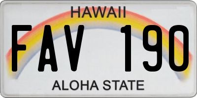 HI license plate FAV190