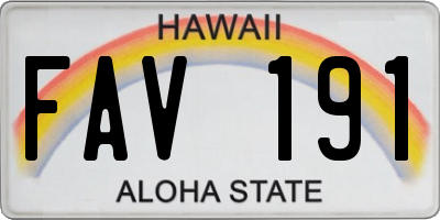 HI license plate FAV191