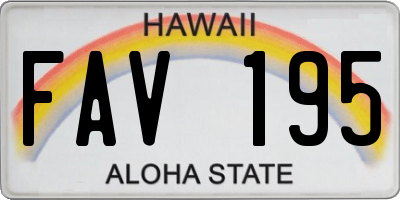 HI license plate FAV195
