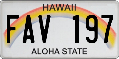 HI license plate FAV197