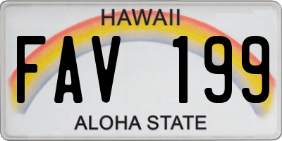 HI license plate FAV199