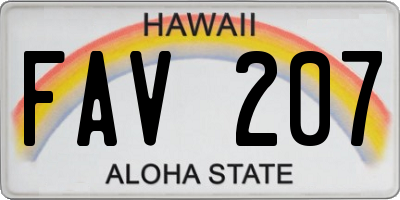 HI license plate FAV207