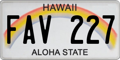 HI license plate FAV227