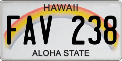 HI license plate FAV238