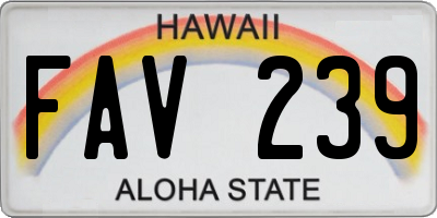 HI license plate FAV239