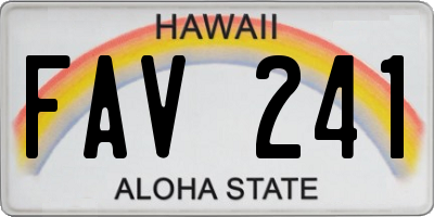 HI license plate FAV241