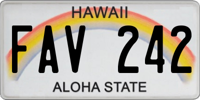 HI license plate FAV242