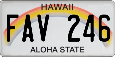 HI license plate FAV246