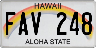 HI license plate FAV248
