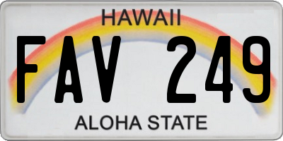 HI license plate FAV249