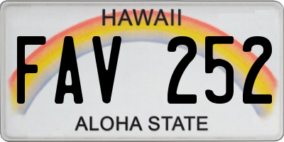HI license plate FAV252