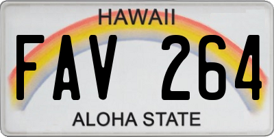 HI license plate FAV264