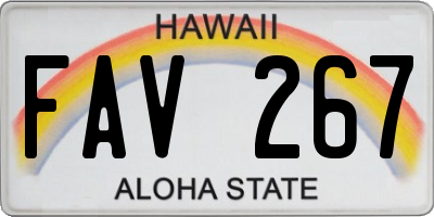 HI license plate FAV267