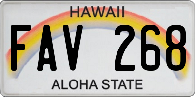 HI license plate FAV268