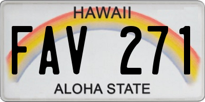 HI license plate FAV271